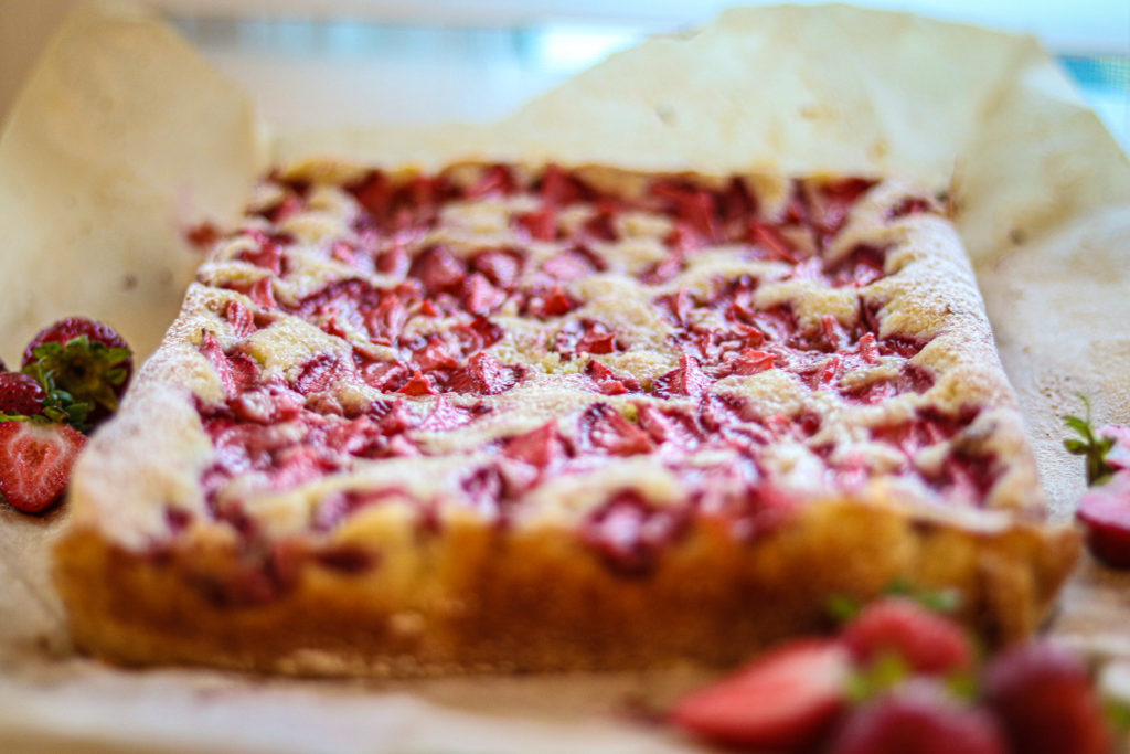 A whole gluten free strawberry ginger snacking cake by sisters sans gluten