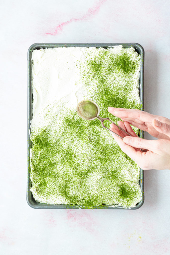 gluten free matcha tres leches cake by Sisters Sans Gluten