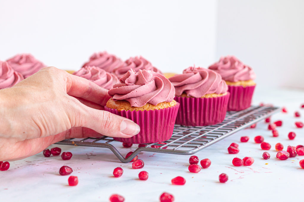 gluten free pomegranate cupcakes by Sisters Sans Gluten