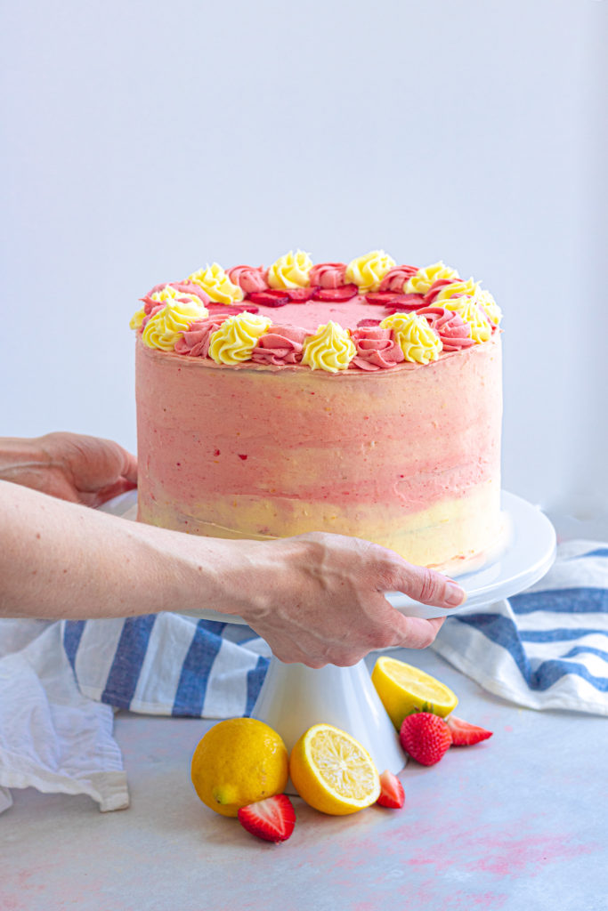 gluten free strawberry lemonade cake by Sisters Sans Gluten