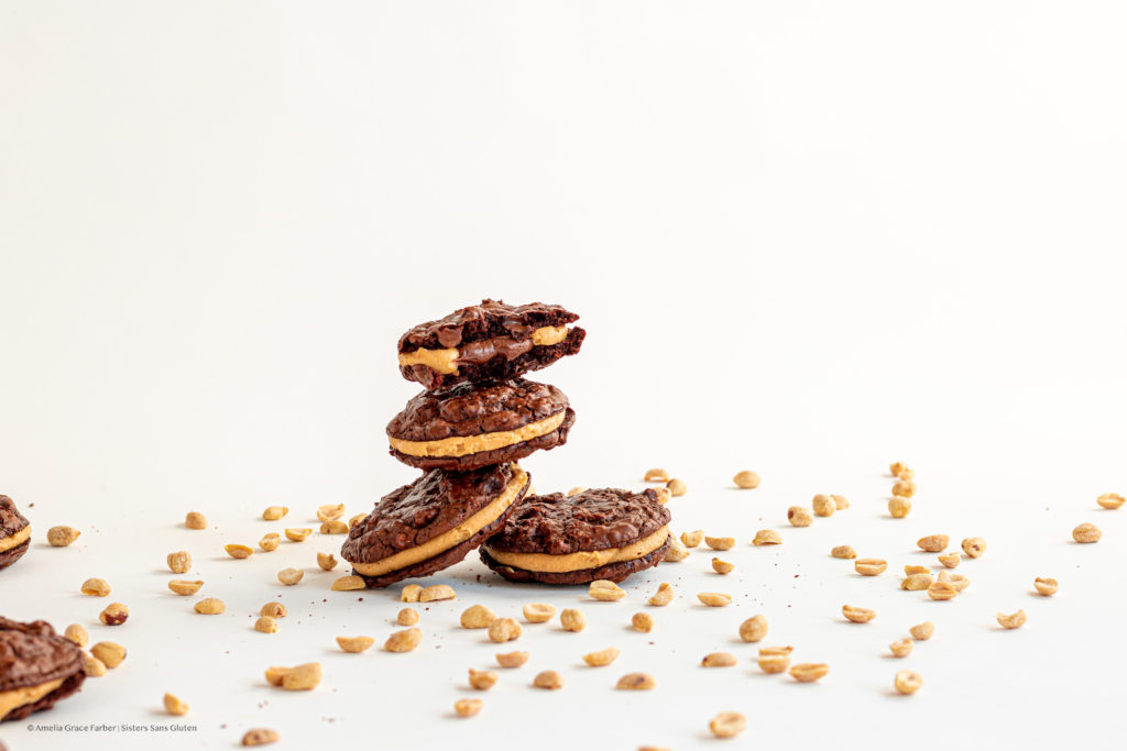 gluten free chocolate peanut butter cookies by sisters sans gluten