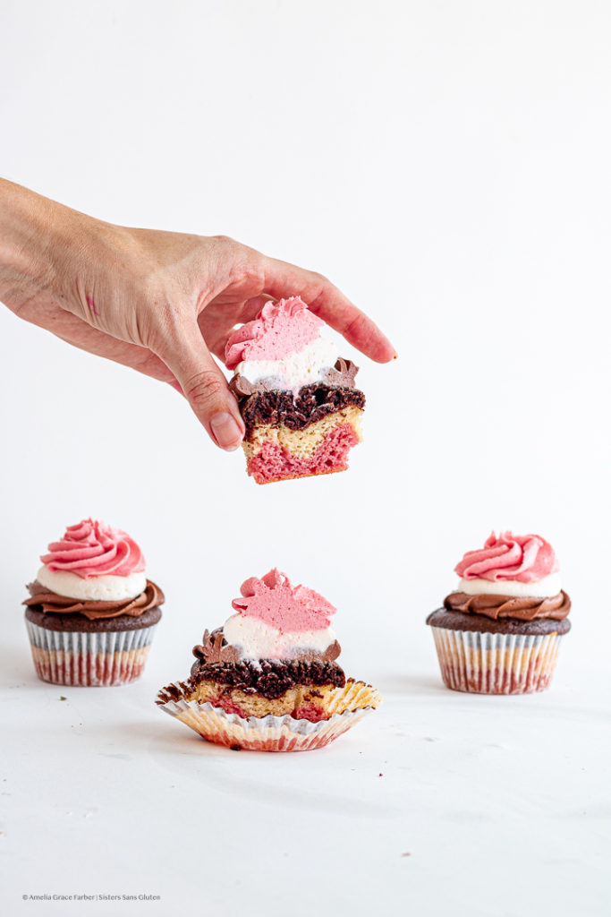 gluten free neapolitan cupcakes by sisters sans gluten