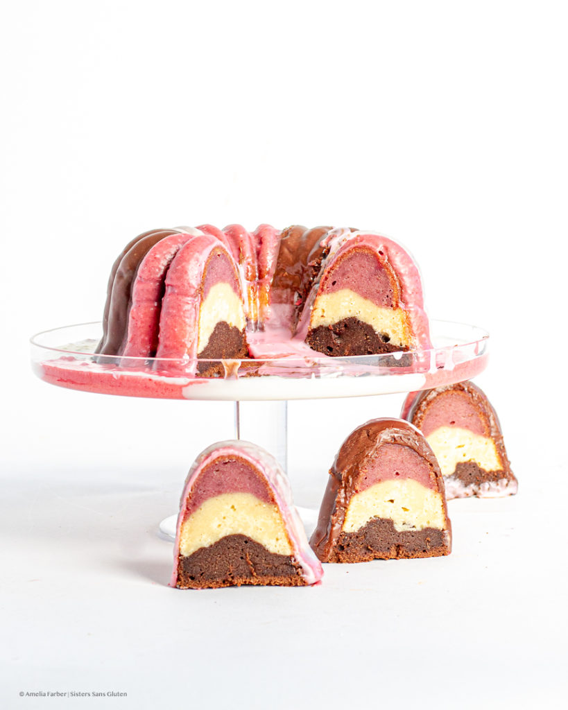 gluten free neapolitan pound cake by sisters sans gluten