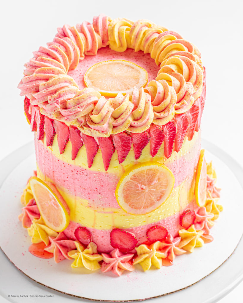 gluten free strawberry lemonade cake by sisters sans gluten