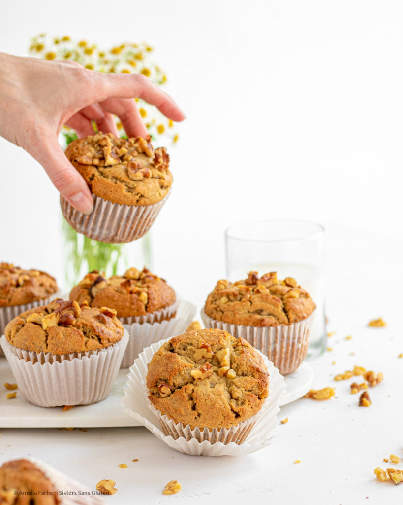 gluten free banana nut muffins by sisters sans gluten