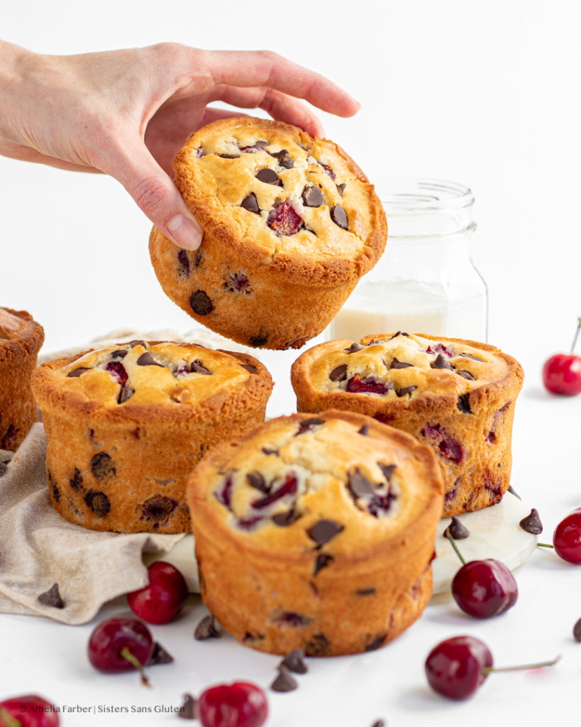 gluten free cherry chocolate muffins by sisters sans gluten