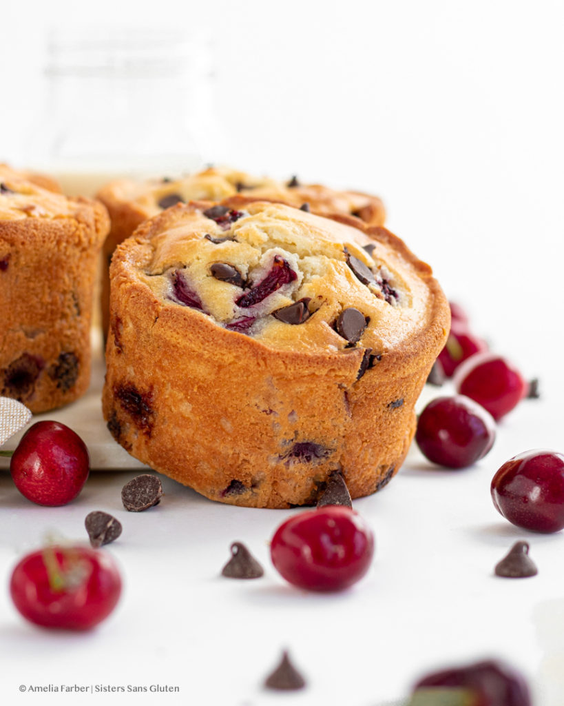 gluten free cherry chocolate muffins by sisters sans gluten