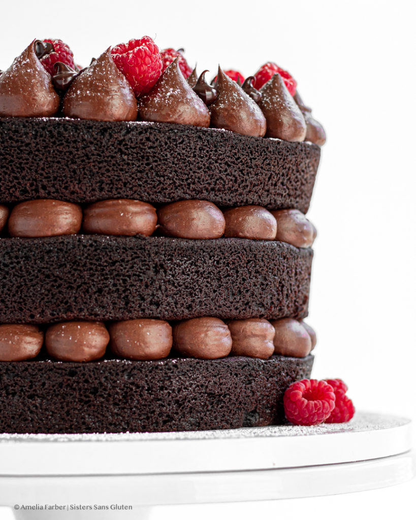 gluten free triple chocolate cake by sisters sans gluten 