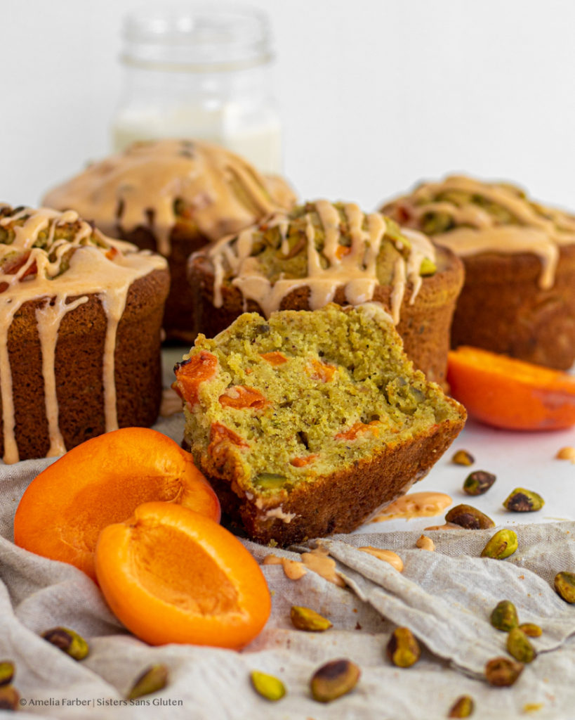 gluten free pistachio apricot muffins by sisters sans gluten