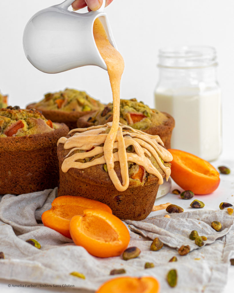 gluten free pistachio apricot muffins by sisters sans gluten