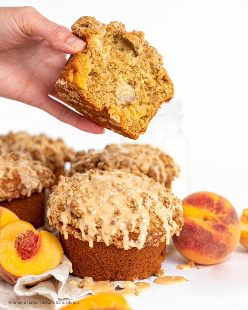 gluten free peach muffins by sisters sans gluten