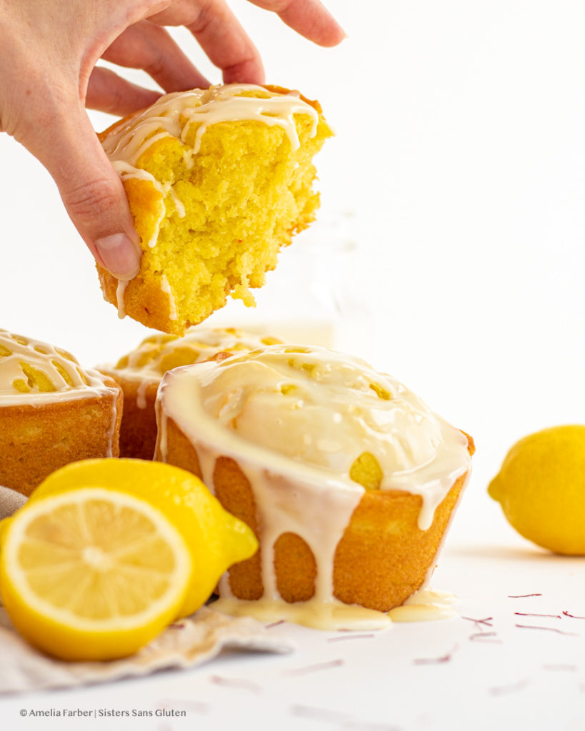 gluten free lemon saffron muffins by sisters sans gluten