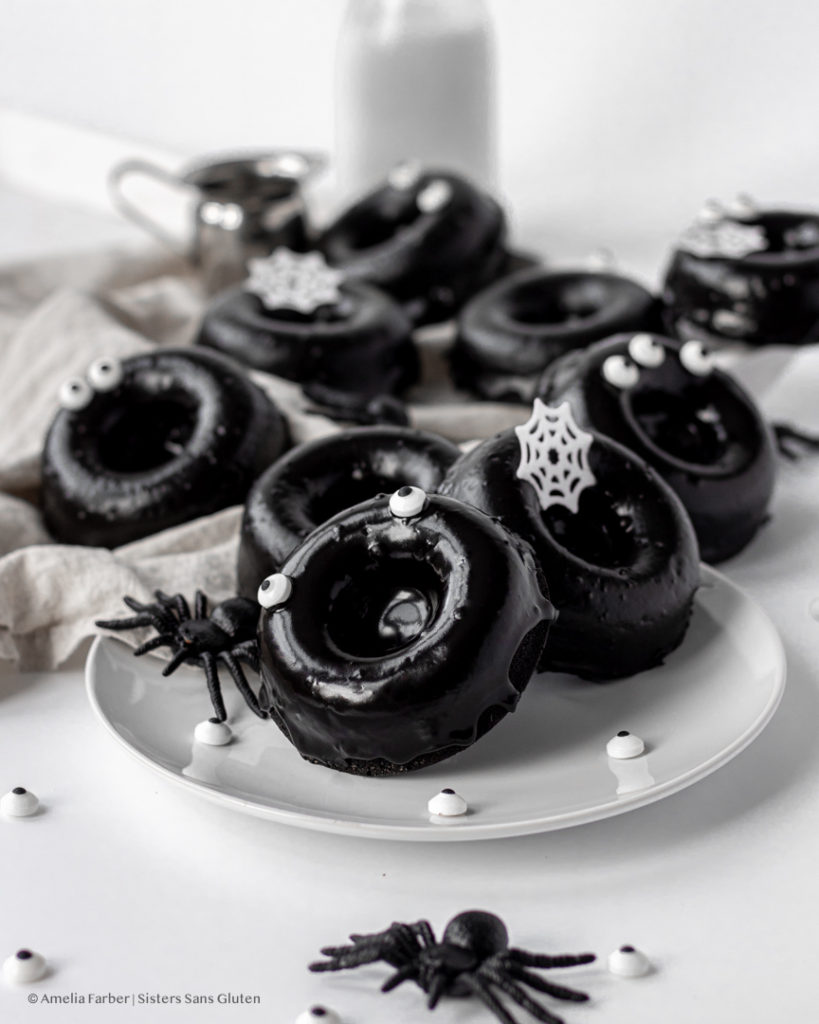 gluten free black cocoa donuts by sisters sans gluten