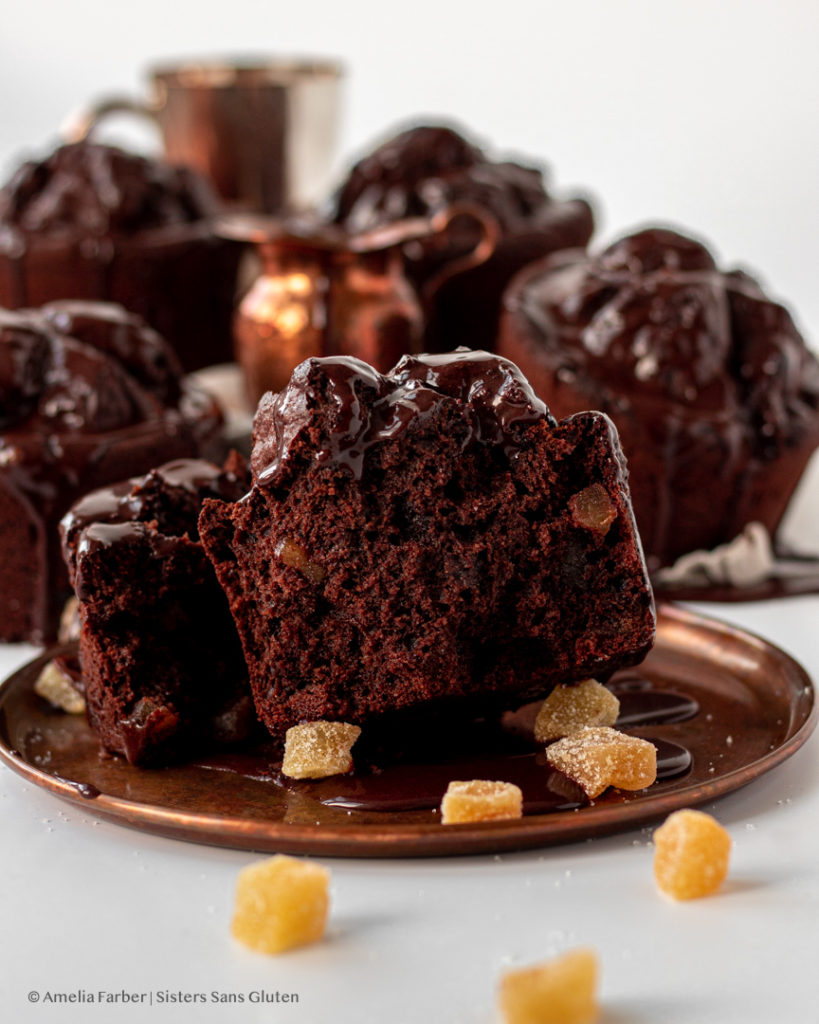 gluten free chocolate ginger muffins by sisters sans gluten