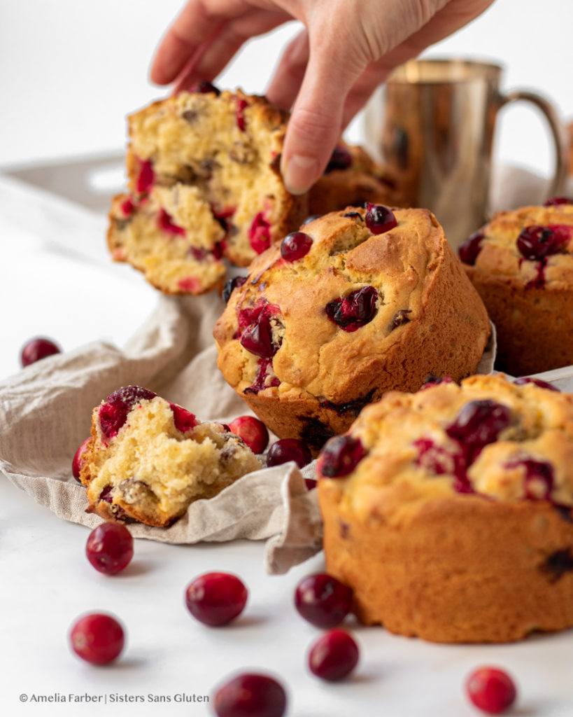 gluten free cranberry orange muffins by sisters sans gluten