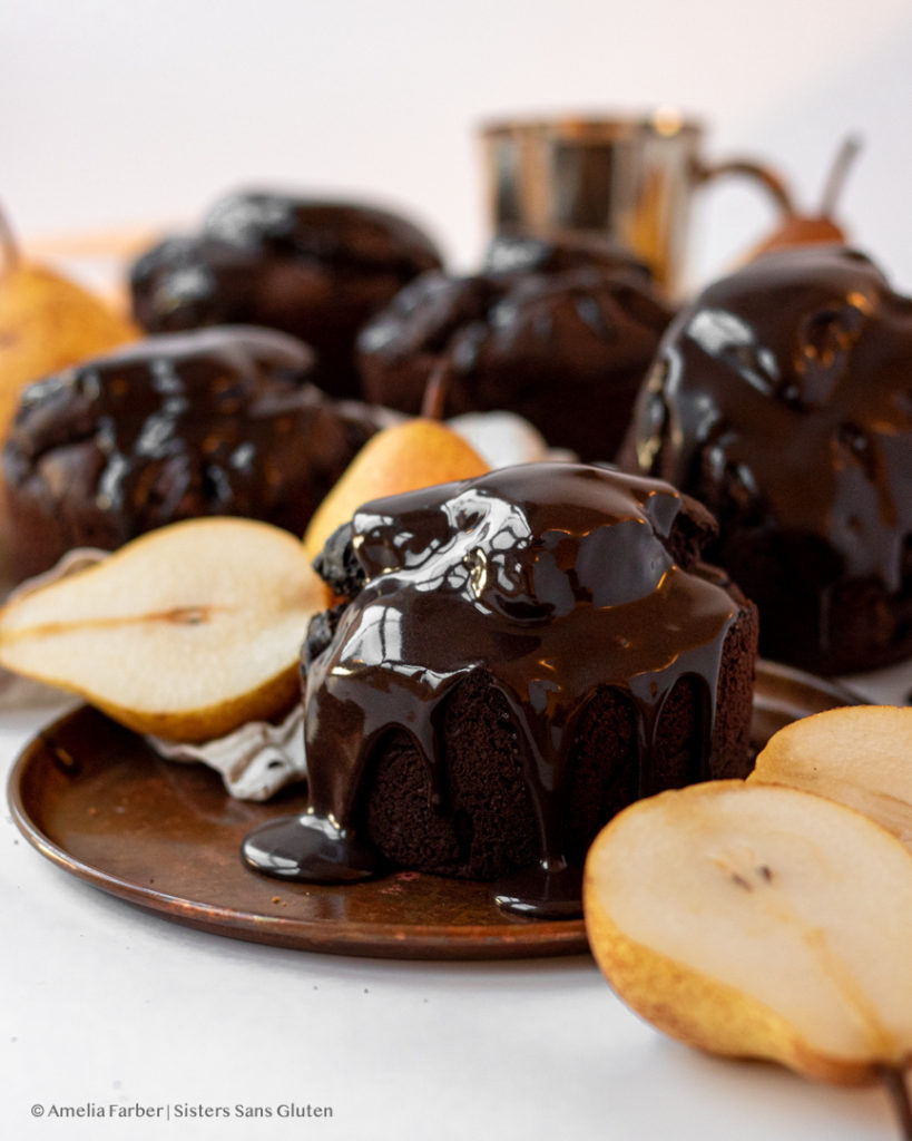 gluten free chocolate pear muffins by sisters sans gluten