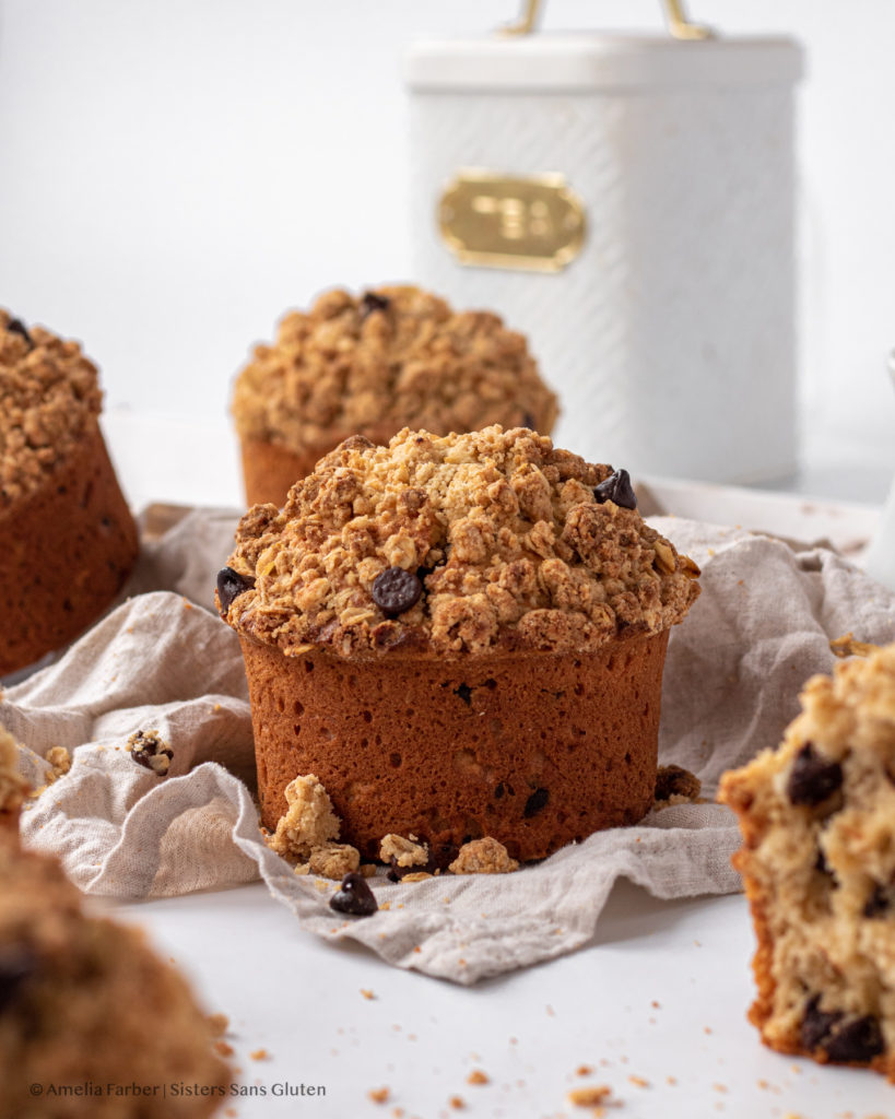 gluten free oatmeal chocolate chip muffins by sisters sans gluten