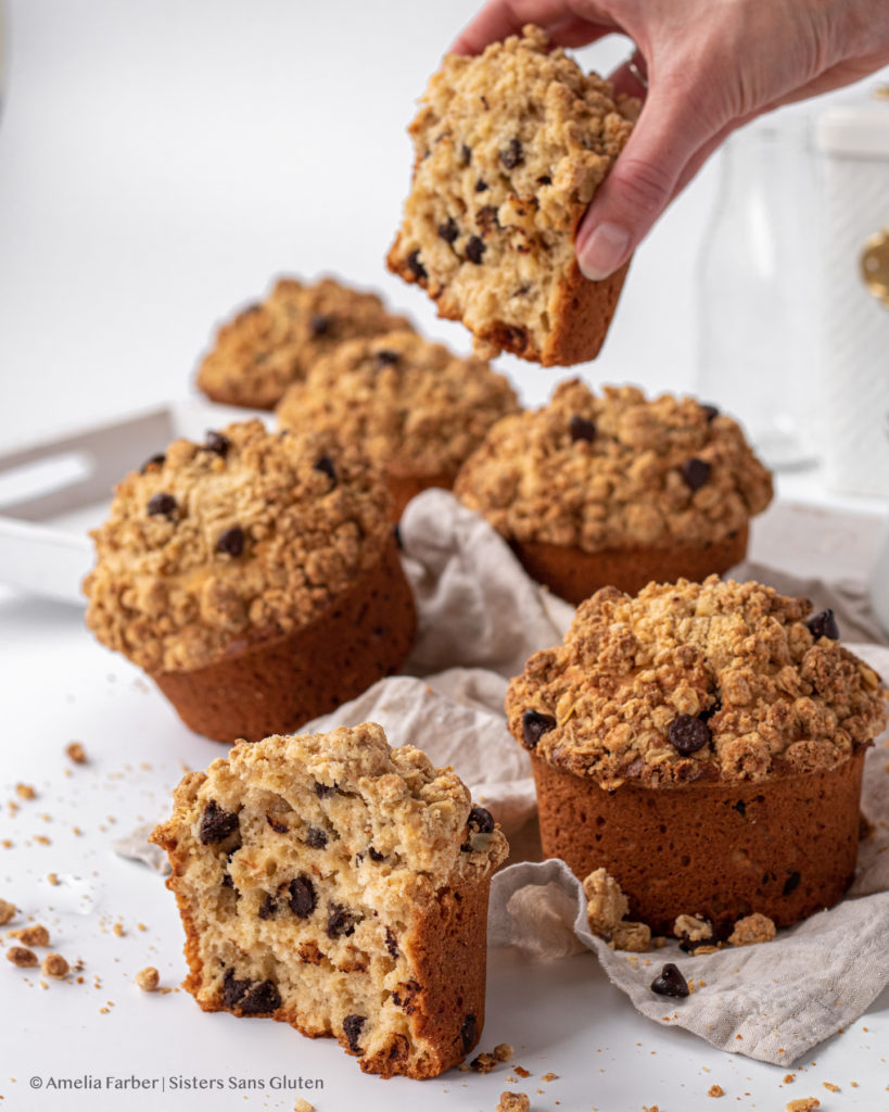 gluten free oatmeal chocolate chip muffins by sisters sans gluten